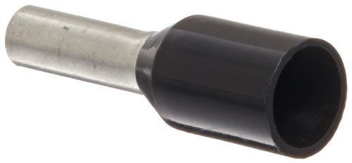 Panduit FSD78-6-D Ferrule isolada, fio único, 16 AWG, comprimento de pino de 0,24 polegadas, manga final preta DIN