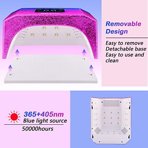 Skyuv recarregável lâmpada de unha LED UV, secador de unhas sem fio de 60w com 4 temporizadores e sensor automático, lâmpada de cura