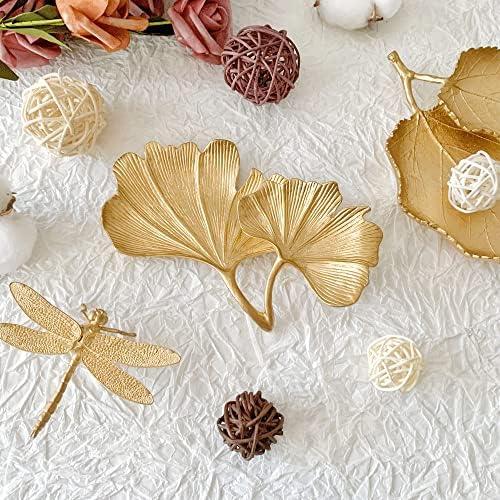 Pasiir Small Fleed Folled Trinket Prato, Jóias de ouro decorativas bandeja de pratos, organizador de joias de prato de anel