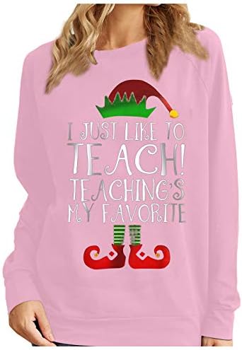 Eu só gosto de ensinar! Ensinar minhas mulheres favoritas Carta de Natal Impressão Sorto Casual Camisetas Funnárias