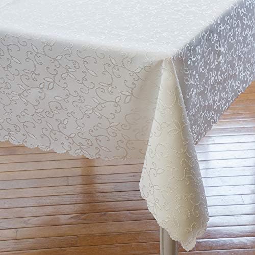 Linho de mesa de mesa de mesa de mesa de marfim - linho de mesa - rúmice de rugas resistentes a manchas não