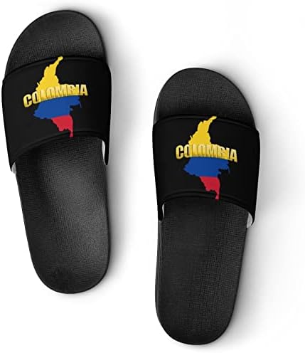 Bandeiras da Colômbia sandálias de slides impressas abertas para chuveiro de chuveiro de chuveiro não deslizamento PVC