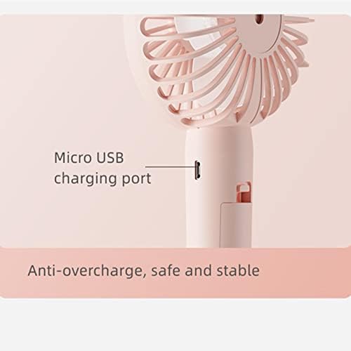 Jingban Mini Handheld Fan, ventilador de bolso recarregável USB portátil, ventilador de mesa pequeno com suporte de base, 3 velocidades, adequado para viagem/maquiagem/deslocamento/ripa