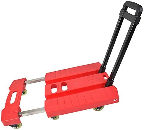 Teerwere portátil dobramento handcart puxar cargo de cargo dobrável carrinho manuseio de carrinho ajudante mudo trolley cargo trailer portátil carrinho de bagagem multi -função dobrável carrinho de mão