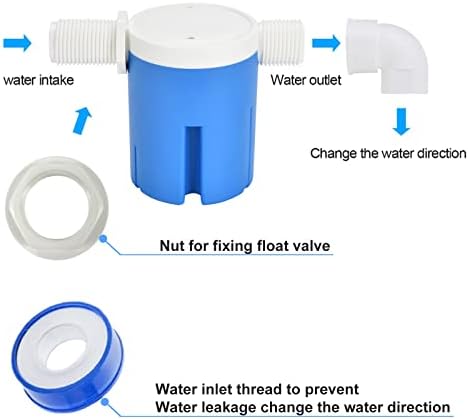 Válvula de flutuação embutida/embutida de entrada lateral de 1/2 , usada em piscinas, tanques de gado, aquicultura, aquários （Jyn-15)