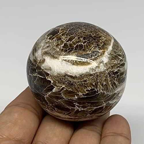 WATANGEMS 147.9G, 1,9 , chocolate ou cinza Onyx Sphere Ball Gemstone de Marrocos, decoração da casa, colecionável, B18933