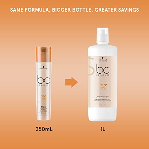 BC Bonacure Q10+ Time Restauração shampoo micelar, 33,8 onças