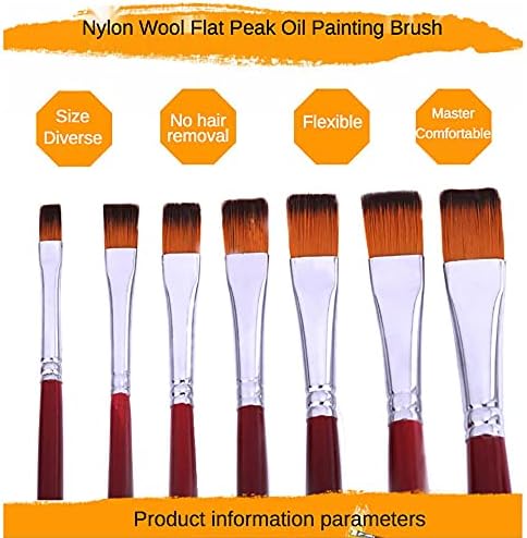 Jowoart de nylon de duas cores, escova de óleo de cabeça plana 12 PCs Conjuntos de pincéis Art Supplies educacionais de pincel de cor de água de cor de água