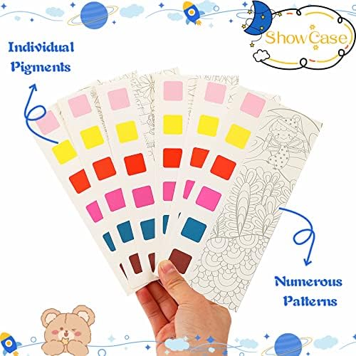 Livro de pintura em aquarela de bolso, 2pcs febsnow watercolor pinting bookmark kit viagens de bolso em aquarela pinturas em aquarela