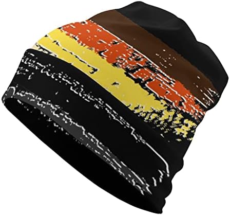 Grunge Bear Pride Bandeira Unissex Feanie Hat quente Tampa de pulôver de caveira para dormir Casual Um tamanho
