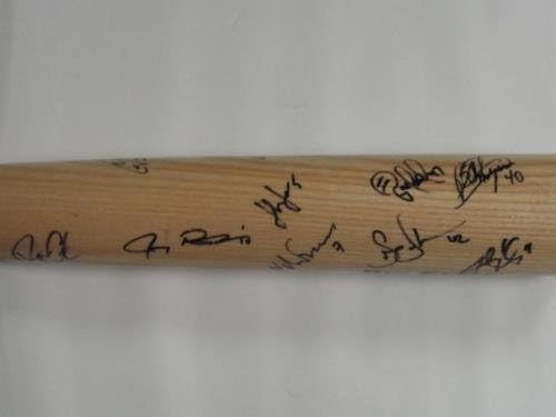 2013 Oakland Athletics Team assinou Tan Bat Yoenis Cespedes Colon Reddick A's - Bats MLB autografados