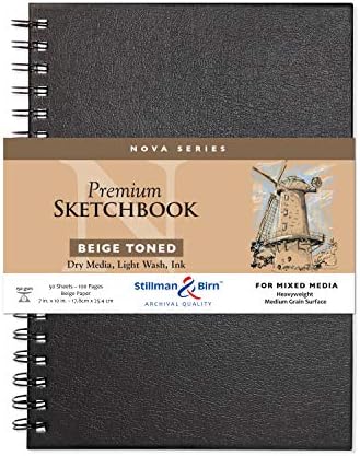 Stillman & Birn Nova série Beige Wirebound Sketchbook, 7 x 10, 150 gsm, papel bege, superfície de grão médio