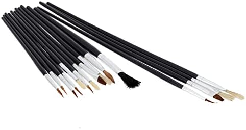 15pcs pincéis de cabelo de cerdas duráveis ​​para aquarelas de óleo Arte acrílico desenho de pintura de arte suprimentos