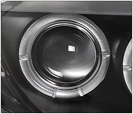 ZMAUTOPARTS HALO PROJETOR FARÇONS BLACK W/6 DRL branco compatível com 2003-2008 BMW Z4 [para halogênio da fábrica]