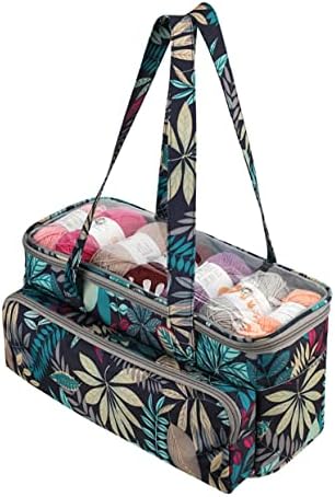 Favomoto Tote D Multifuncional bolsa de suprimentos ferramentas portáteis e agulhas de bolsa de pano de pano de pano para bordado Organizador azul carregando caixa limpa com bolsa de lã elegante