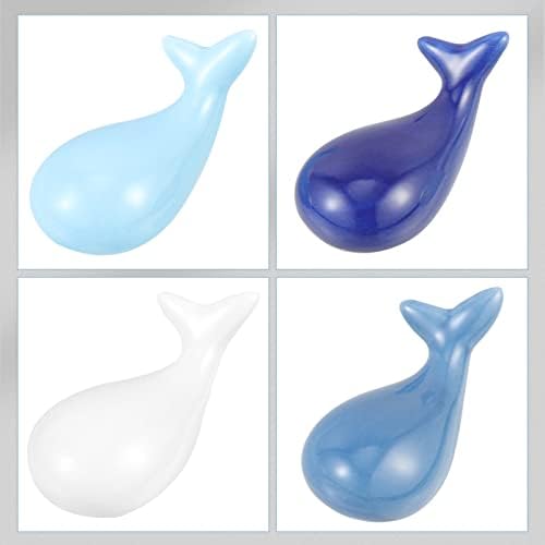 4pcs azul baleias de cerâmica calha