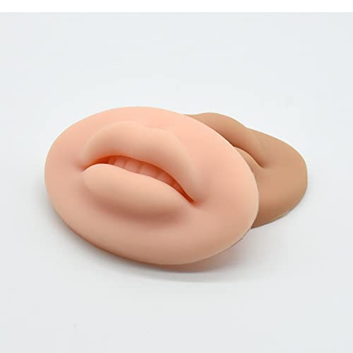 Prática 3D Prática Silicone Lips Skin Boca aberta com dentes Lábios falsos macios Traning Skin para maquiagem permanente Artistas