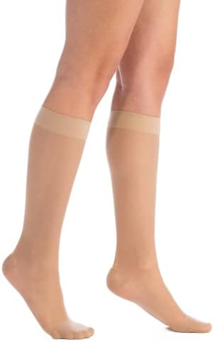 Evonation Women Knee High 8-15 mmhg meias graduadas de compressão-vestuário de compressão de pressão leve