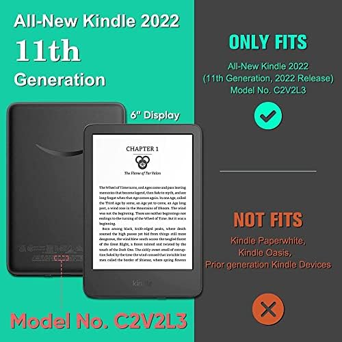 Caso Shzrgarts para 6 Novo Kindle 11ª Geração, Sono Auto/Wake Magnetic Slim Lightweight PU Case para 6 Kindle - 2022 Lançamento,
