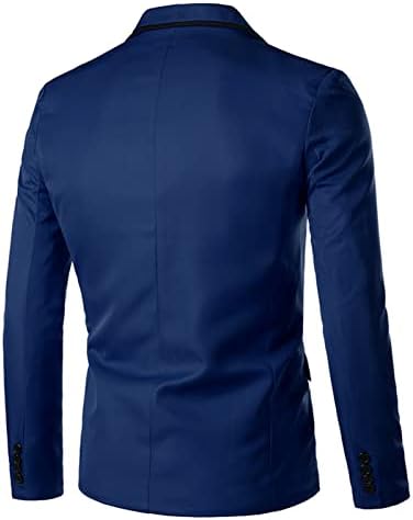 Jaqueta de terno leve magro masculino de um botão de lapela slim fit