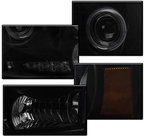 ZMAUTOPTS para 2006-2008 DODGE RAM 1500 HALO LED LED FELHORES DE PROJEDOR DE BLACK/FUM