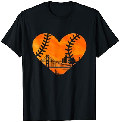 T-shirt do coração do estado de Baseball do Estado dos EUA São Francisco