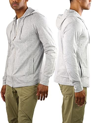 ToBeinstyle Men versátil Lightweight Cotton French Terry Zip Up Hoodie