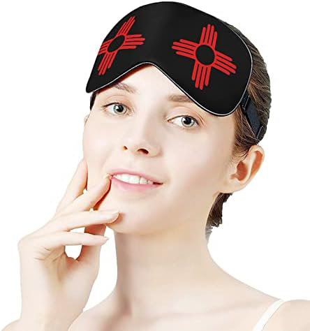 Novo México Sun Zia Máscara de Olhos Sono vendidos com Blocos de cinta ajustável Blinder leve para viajar Sleeping Yoga Nap Nap