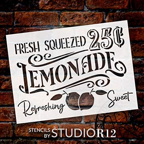 Estêncil de limonada espremida fresca com limões por Studior12 | DIY Spring & Summer Kitchen Home Decor | 25 centavos
