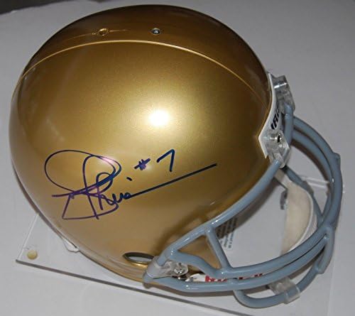 Joe Theismann assinou o capacete de réplica f/s com capacetes de faculdade autografados autografados