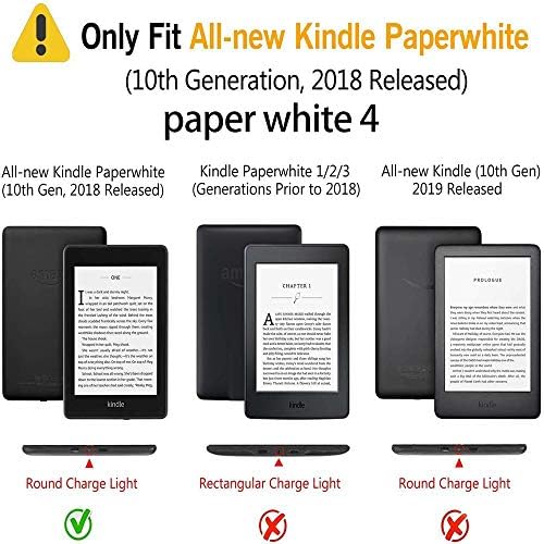 Case compatível com o Kindle Paperwhite 10th Generation 2018 - Capas de papel de couro PU leve PU para compatíveis totalmente