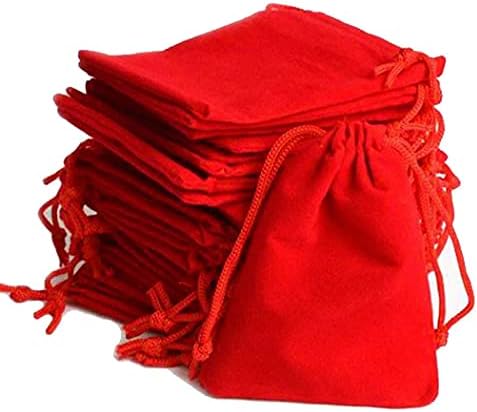 Veludo vermelho 7x5 polegadas Aprox Potli Gift Bouches Bagassorted Color para o Natal Diwali Aniversário de Páscoa Designer