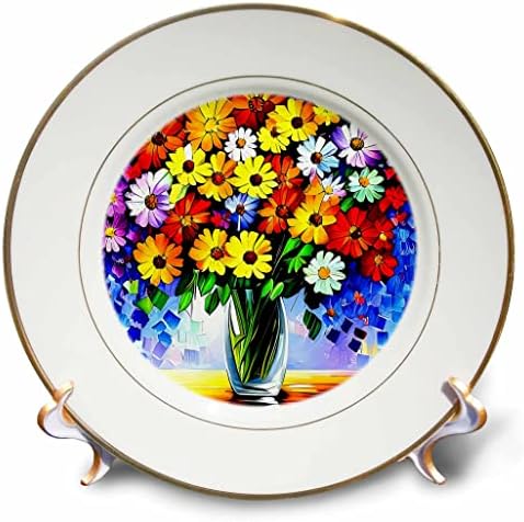 3drose chic bouquet de flores coloridas na mesa. Luz da noite de verão - pratos