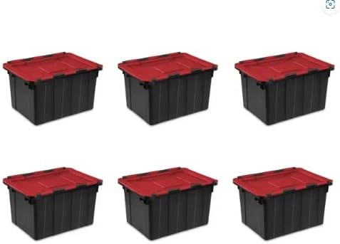 Emiway 12 galões de tampa industrial de tampa plástica, preto, conjunto de 6