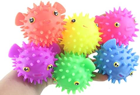 Conjunto de 6 Puffer Fish Puffer Ball - Small Novelty Toy - Favores de festa - Toys de inquieto sensorial cheio de ar