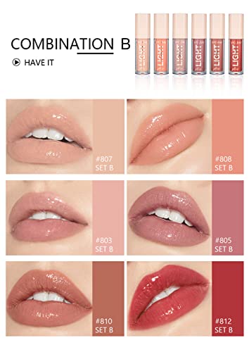 Bangfeng 6pcs Lip Light Light Lipgloss.