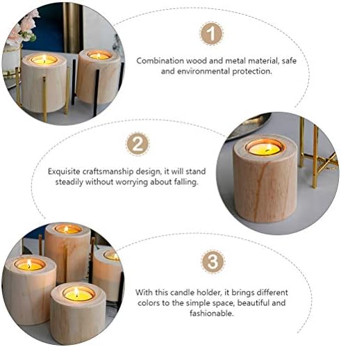 AMOSFUN Desktop Candlestick Decorative Candle Cup Candle Candle Dornment Golden Christmas Supplies