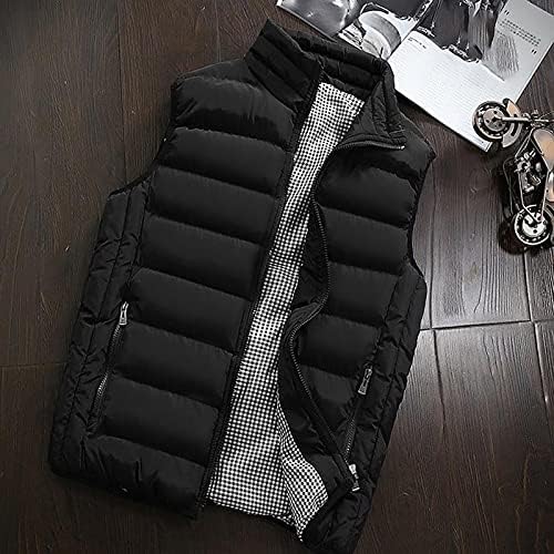 Colete de puffer de inverno ADSSDQ para homens, Soild Plus Size Puffer Jacket Men Sport Casual Colúrio Impermeável com bolso