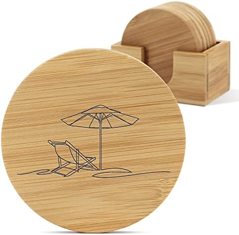 Coastas -russas de Bamboo Canecas para bebidas, Decoração de casa Presentes Novo casa, coants de copos de 6 Adequado para a Farmhouse