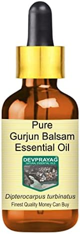 DevPrayag Pure Gurjun Balsam Oil Essential Oil com vapor de gotas de vidro destilado 50ml