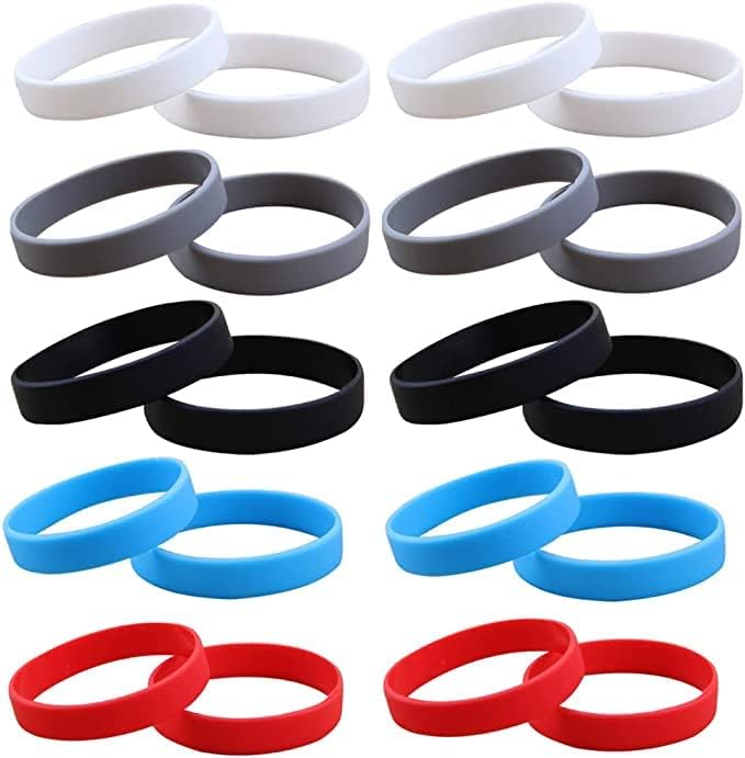 20 PCS pulseiras de borracha para homens, mulheres, pulseiras de silicone em branco pulseiras para eventos esportes de festa