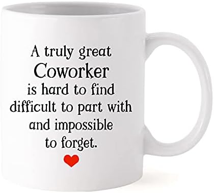 Presentes de colegas de trabalho MOMOCICI 11 oz caneca de café. Uma grande colega de trabalho é difícil de encontrar e impossível de esquecer.