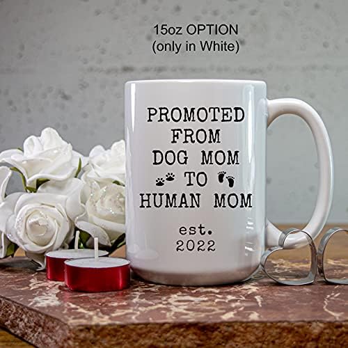 POCSTAR Design New Mom Mom Baby Reveal 2022 Anúncio de nascimento, caneca para a esposa do marido promovido da mãe de cachorro