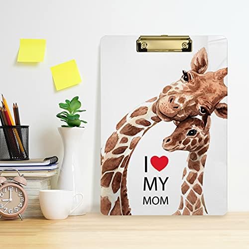 Giraffe Baby Mommy Plástico CLIPBOOD 9 X12.5 CLIPBOARDS DE CLIP