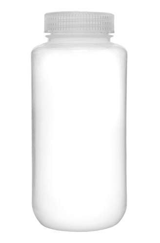 Garrafa de reagente Eisco, 1000 ml - boca larga com tampa de parafuso - polipropileno - laboratórios translúcidos