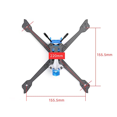 Mach R5 V1 HD 220mm Fibra de carbono FPV Ultra Light Kits Braço de 5 mm para RC Digital System FPV Racing 5 polegadas Drones