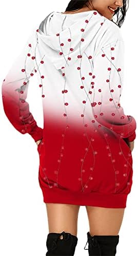 Roupas de Natal de Cucuham para mulheres de manga longa casual Sulvero leve de túnica com capuz com bolsos
