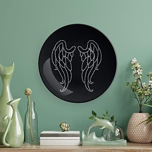 Placa decorativa de wingscerâmica angel com stand osso china placa em casa para casa de estar em casa cozinha