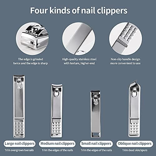 SOUMIX PROFISSIONAL Ferramentas de unhas conjuntos de unhas de aço kit de pedicure kit multifuncional manicure portátil conjunto de unhas
