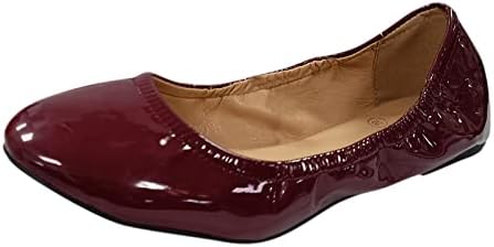 Zswang Ballet Flats para mulheres mulheres Moda Slip em sapatos de passeio confortável Non Slip Round Toe Saltos baixos Vestido